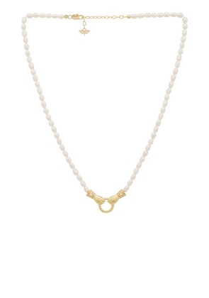Missoma X Harris Reed In Good Hands Pearl Necklace in Metallic Gold.