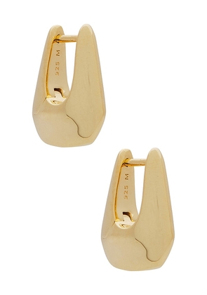 Missoma X Lucy Williams Acro Small Hoops in Metallic Gold.