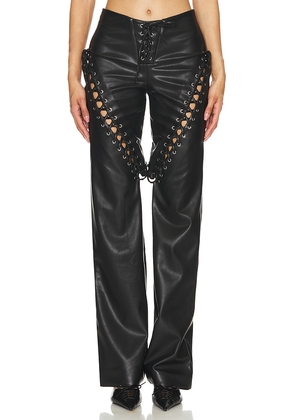 NBD Trista Faux Leather Pant in Black. Size M, S, XL, XS, XXS.