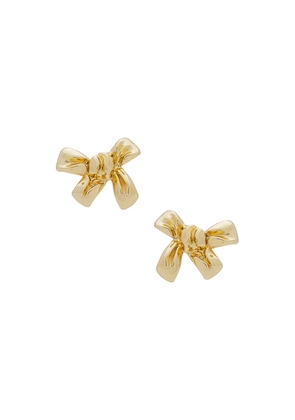 joolz by Martha Calvo Bow Earrings in Metallic Gold.