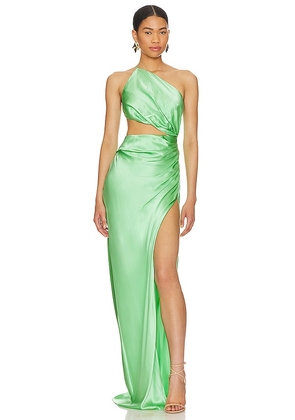 The Sei One Shoulder Cut Out Gown in Mint. Size 2, 4.