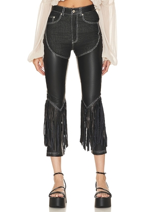 Understated Leather Cowboy Chaps Pants in Black. Size XS.