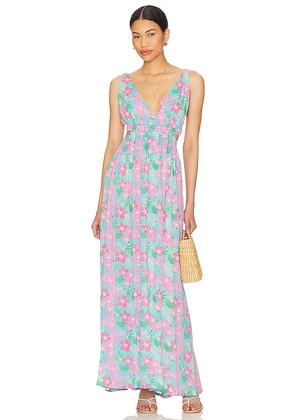 Tiare Hawaii Hope Maxi Dress in Teal. Size S/M.
