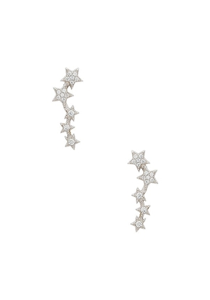 SHASHI Star Crawler Earring in Metallic Silver.