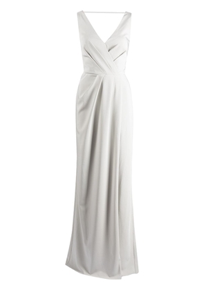 Marchesa Notte Bridesmaids cowl-detail floor-length gown - Grey