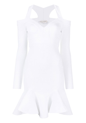 Alexander McQueen V-neck knitted dress - White