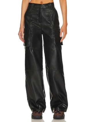 superdown Halley Faux Leather Pant in Black. Size XXS.