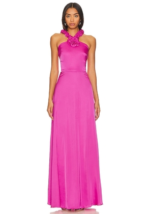 AMUR Priyanka Rosette Gown in Pink. Size 10, 2.