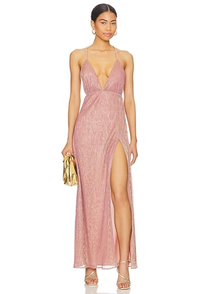 superdown Hailee High Slit Maxi Dress in Rose. Size S, XS.