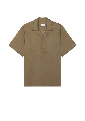 SATURDAYS NYC York Camp Shirt in Olive. Size M.