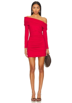 Susana Monaco Gathered Off The Shoulder Dress in Red. Size S.