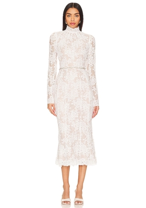 V. Chapman Greta Midi Dress in White. Size 4.