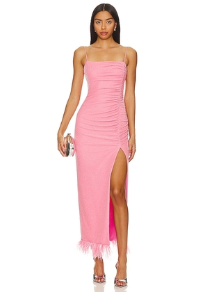 SAYLOR Gardenia Midi Dress in Pink. Size L, M, XS.