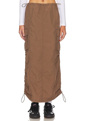 superdown Ezra Maxi Cargo Skirt in Brown. Size L, S, XL, XS, XXS.