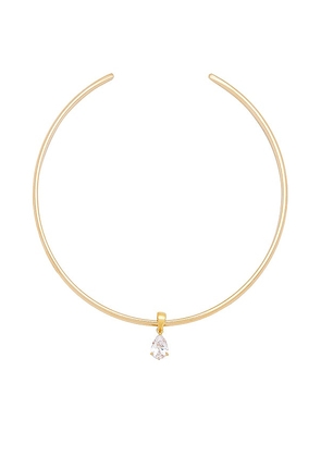 SHASHI Nikita Diamond Necklace in Metallic Gold.
