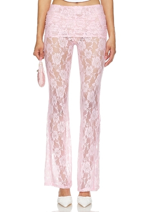 Zemeta Flower Mesh Skirt Pants in Pink. Size M, S, XS.