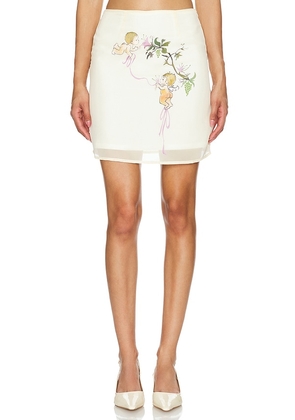 Zemeta Cupid Chiffon Skirt in Ivory. Size M, S, XS.