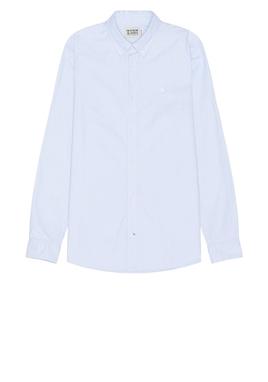 Scotch & Soda Organic Oxford Long Sleeve Shirt in Blue. Size M, S, XL/1X.