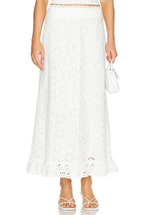 Tularosa Elaine Maxi Skirt in White. Size M, S, XL, XS.