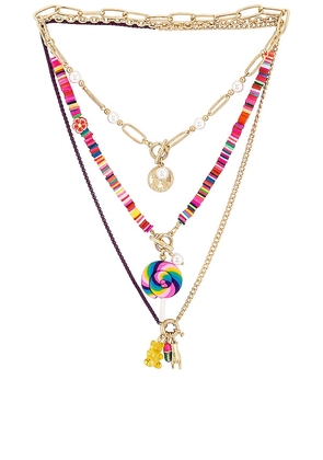 8 Other Reasons Carnival Necklace in Metallic Gold.