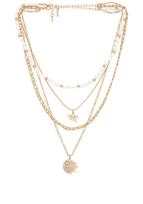 8 Other Reasons Solar Necklace in Metallic Gold.