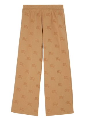 Burberry EKD-embroidered cotton track pants - Neutrals