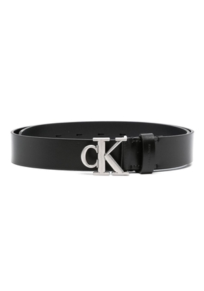 Calvin Klein Jeans monogram-plaque leather belt - Black