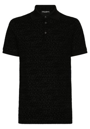 Dolce & Gabbana logo-print cotton polo shirt - Black