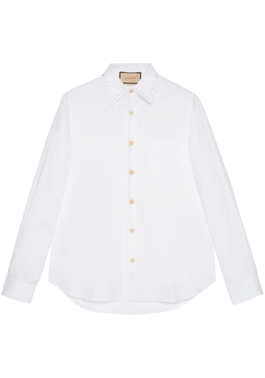 Gucci crystal-embellished cotton shirt - White