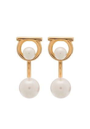 Ferragamo Gancini glass-pearl earrings - Gold
