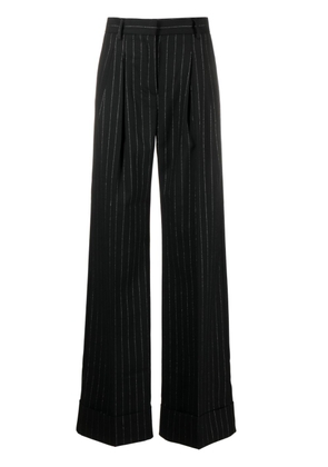 THE ANDAMANE pinstripe wide-leg trousers - Black