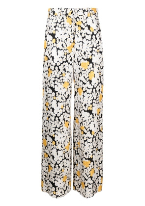 Lanvin floral wide-leg trousers - White