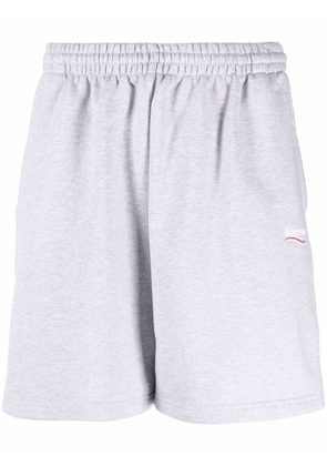 Balenciaga logo embroidery track shorts - Grey