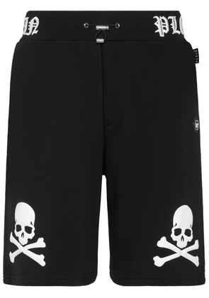 Philipp Plein skull-print track shorts - Black