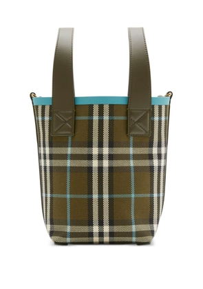 Burberry mini London check-pattern tote bag - Green