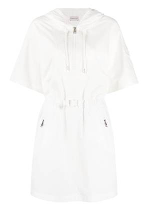 Moncler short-sleeve hooded cotton dress - White