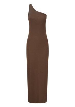 12 STOREEZ one-shoulder lyocell long dress - Brown