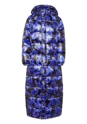 Philipp Plein floral-print feather-down jacket - Blue