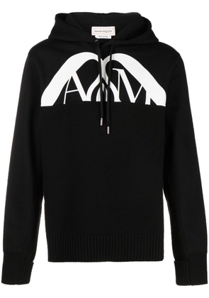 Alexander McQueen logo-print cotton hoodie - Black