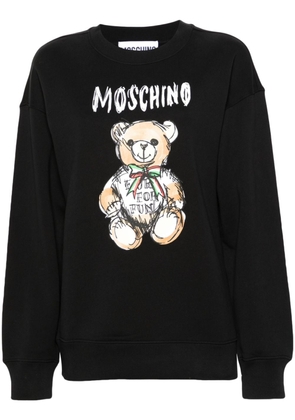 Moschino Teddy Bear-print cotton sweatshirt - Black