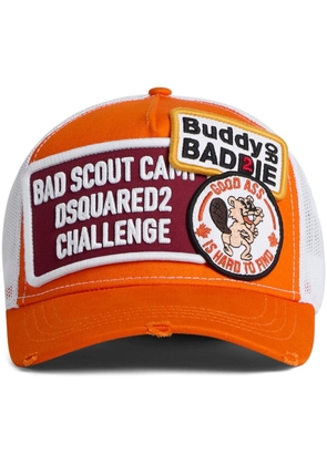 Dsquared2 logo-patch panelled baseball cap - Orange