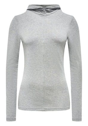 12 STOREEZ short-zip long-sleeve hoodie - Grey