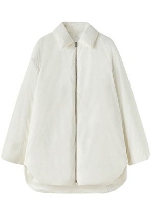 Jil Sander zip-up down shirt jacket - White