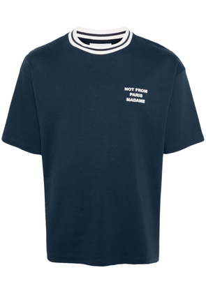 Drôle De Monsieur logo-appliqué cotton T-shirt - Blue