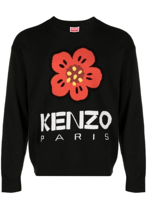 Kenzo Boke Flower-motif wool jumper - Black