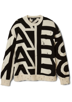 Marc Jacobs distressed monogram-pattern jumper - Neutrals