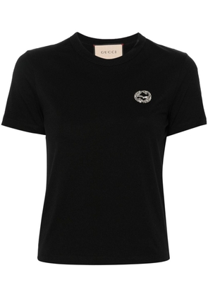 Gucci crystal-Interlocking G T-shirt - Black