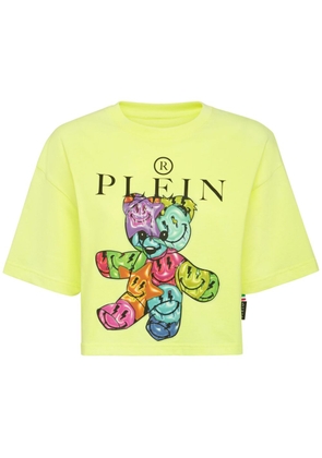 Philipp Plein Smile cropped round neck T-shirt - Yellow