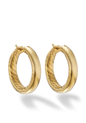 David Yurman 18kt yellow gold sculpted cable hoop earrings