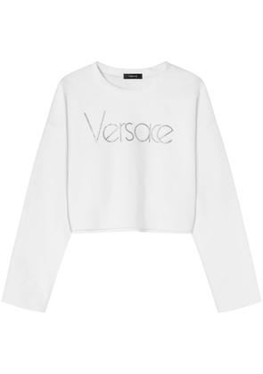 Versace 1978 Re-Edition Logo cropped sweatshirt - White